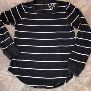 Chaser girls navy and white striped top